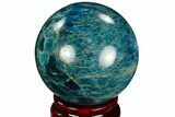 Bright Blue Apatite Sphere - Madagascar #121788-1